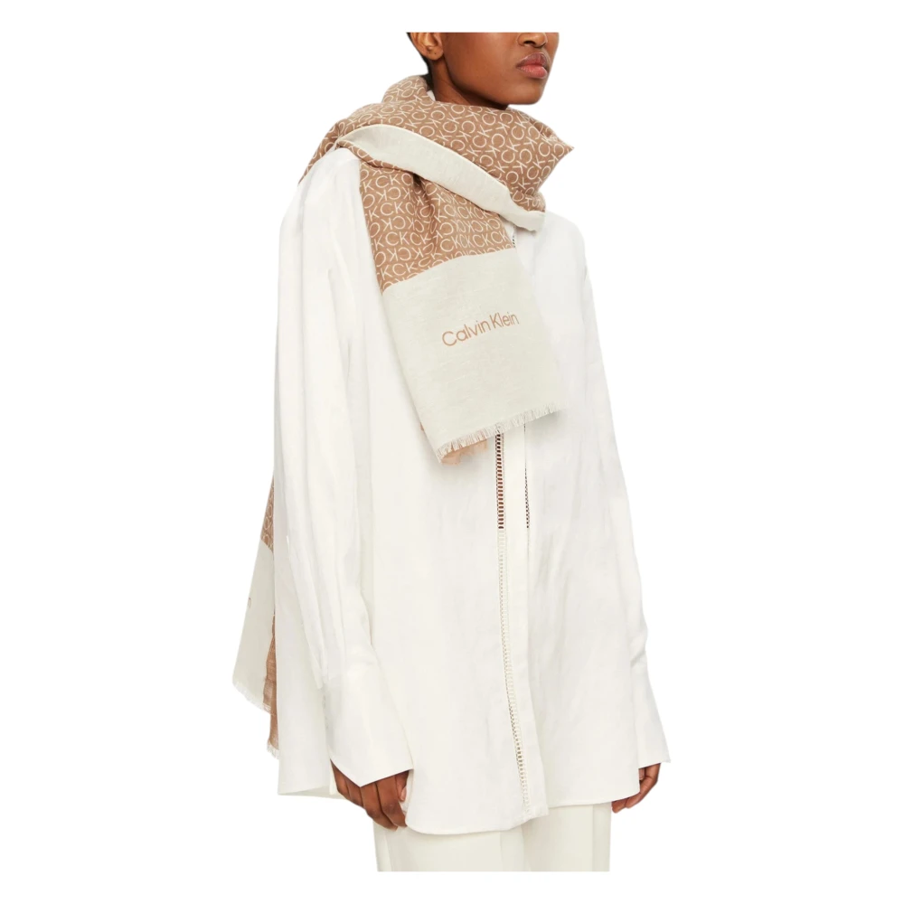 Calvin Klein Lente Zomer Dames Pashmine en Foulard Beige Dames