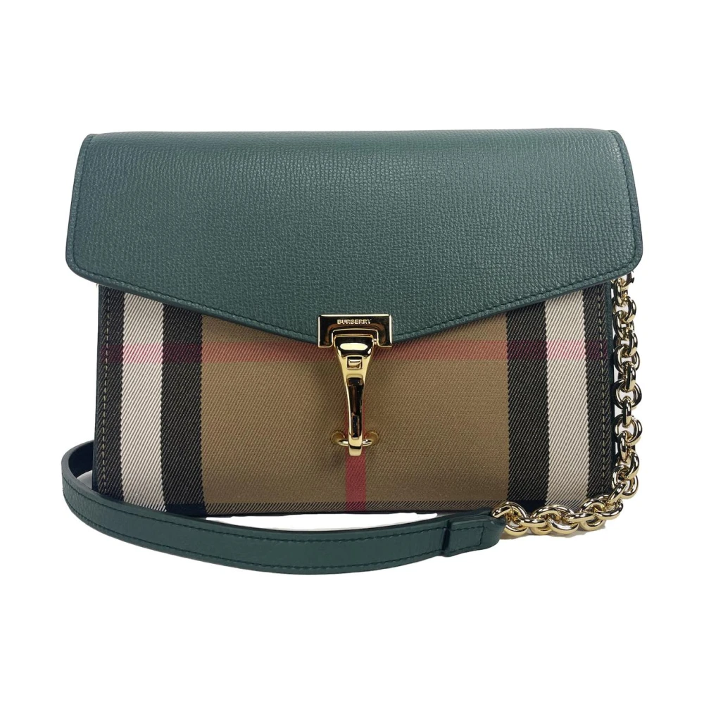 Burberry Groene Check Leren Crossbody Tas Multicolor Dames
