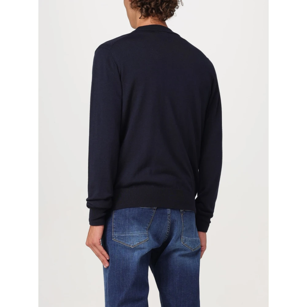 Paolo Pecora Blauwe Fijne Wol Vest Blue Heren