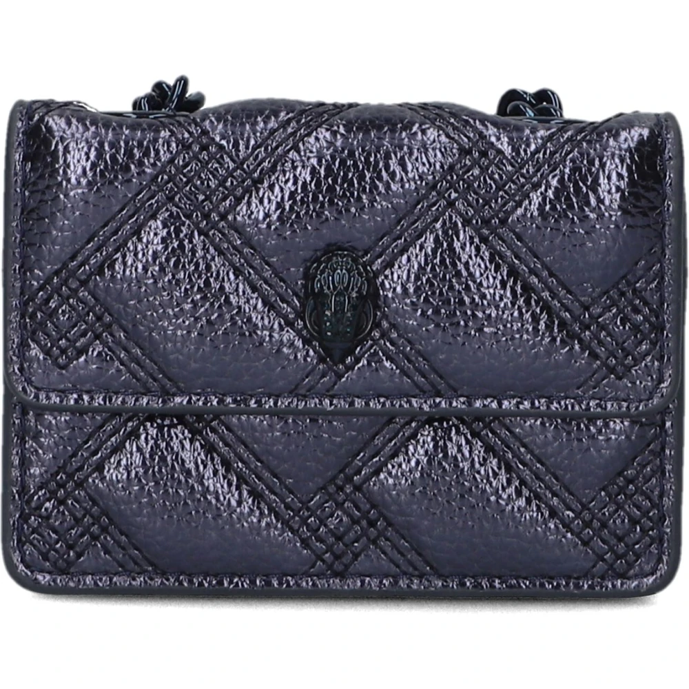 Kurt Geiger Blauw Leren Portemonnee Micro Kensington Blue Dames