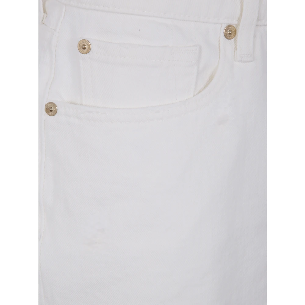 7 For All Mankind Milkyway Distress Hem Korte Broek White Dames