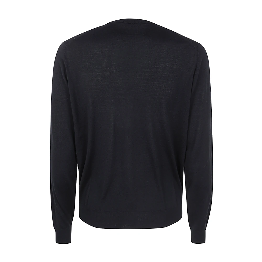 Filippo De Laurentiis Zwart Merinos Ronde Hals Lange Mouwen Black Heren