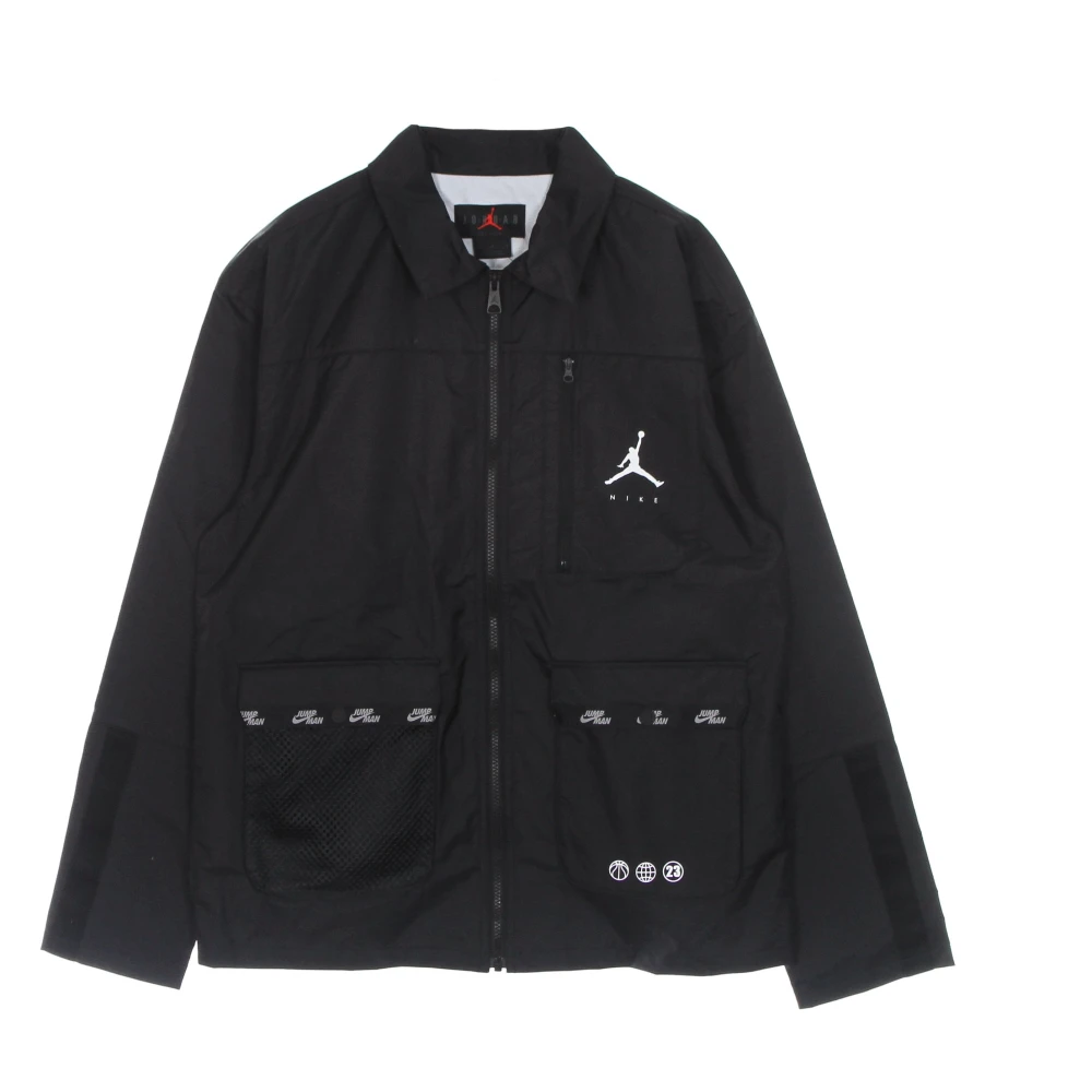 Jordan Zwarte Statement Jas met Ritssluiting Black Heren