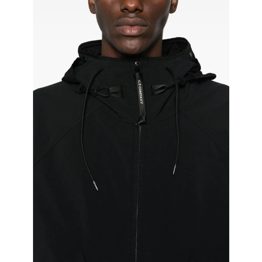 C.P. Company Zwarte Technische Jersey Hoodie Jas Black Heren