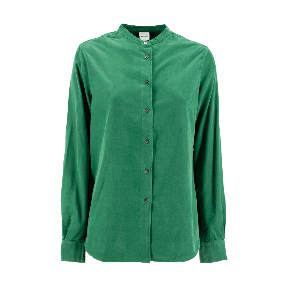 Aspesi Groen Gestreepte Velvet Blouse Green Dames