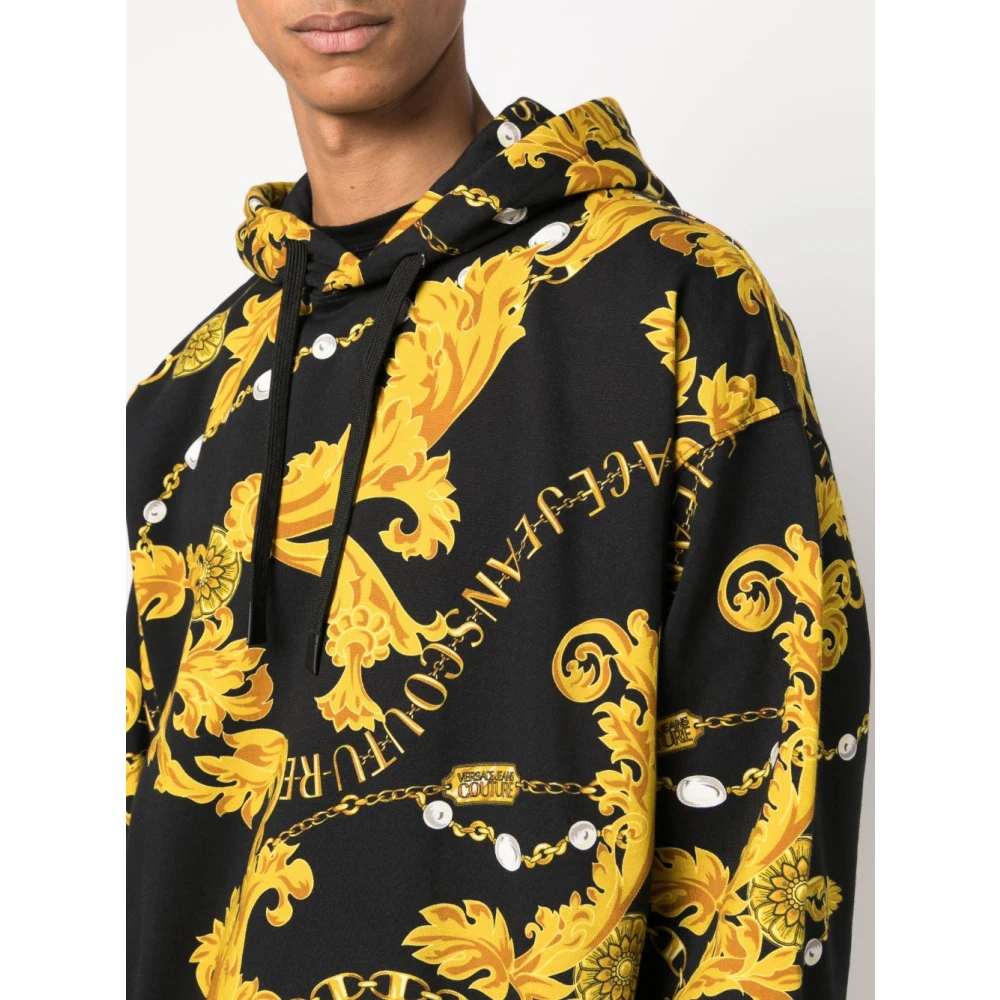 Versace Jeans Couture Zwarte Aw23 Heren Hoodie Black Heren