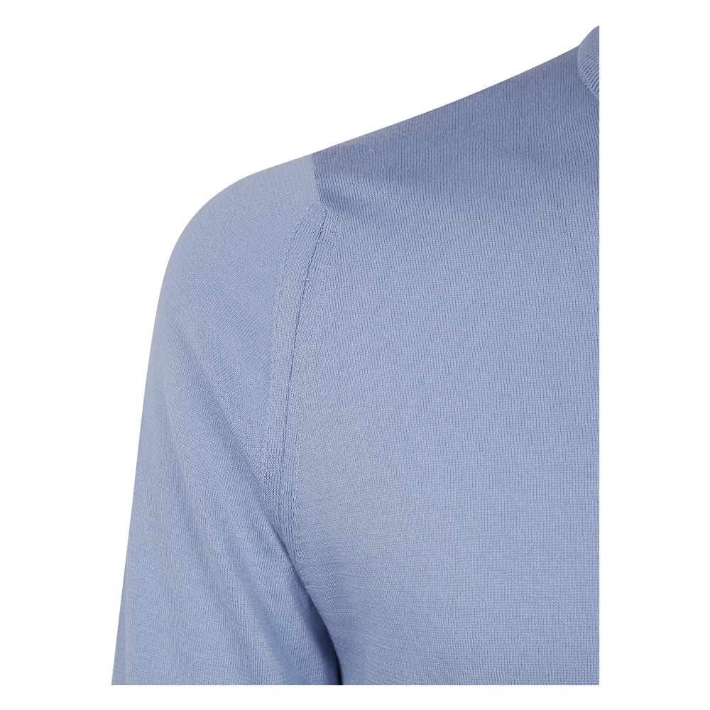 John Smedley Lange mouwen ronde hals trui Blue Heren