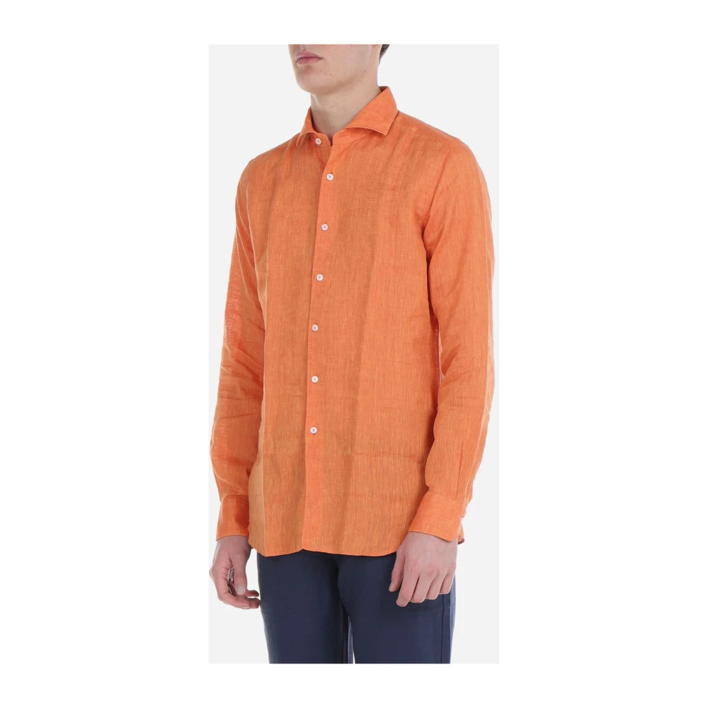 Xacus Ierse Linnen Overhemd Orange Heren