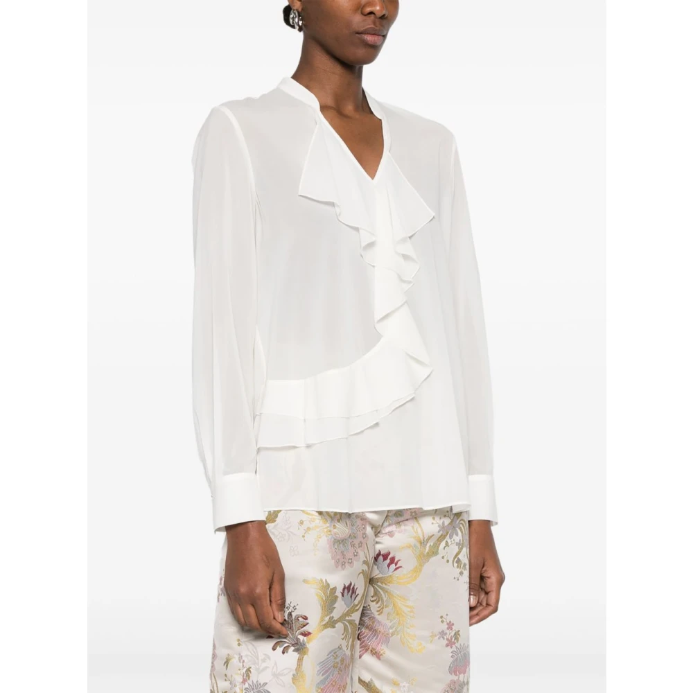 Blugirl Witte Zijden Overhemd Elegante Stijl White Dames