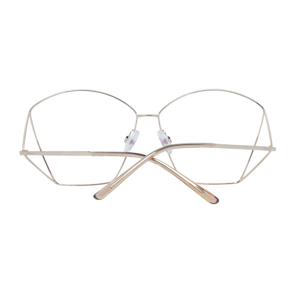 Ana Hickmann Gouden Vierkante Metalen Optische Frames Vrouwen Yellow Dames