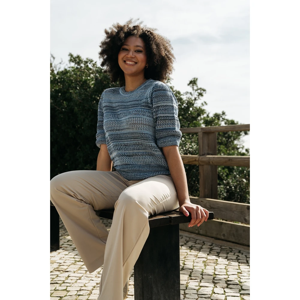 &Co Woman Trui met ronde hals Blue Dames