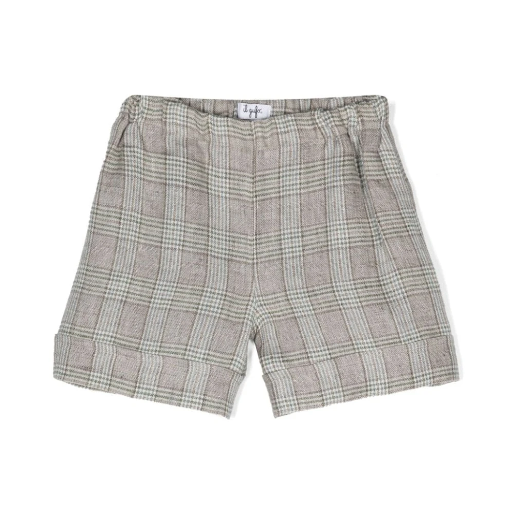 Il Gufo Rutig Linne Shorts Multicolor, Pojke