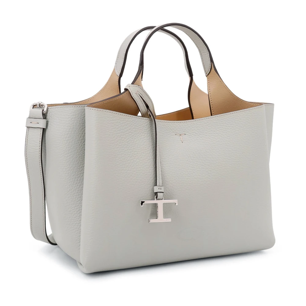 TOD'S Leren handtas met tijdloos detail Gray Dames