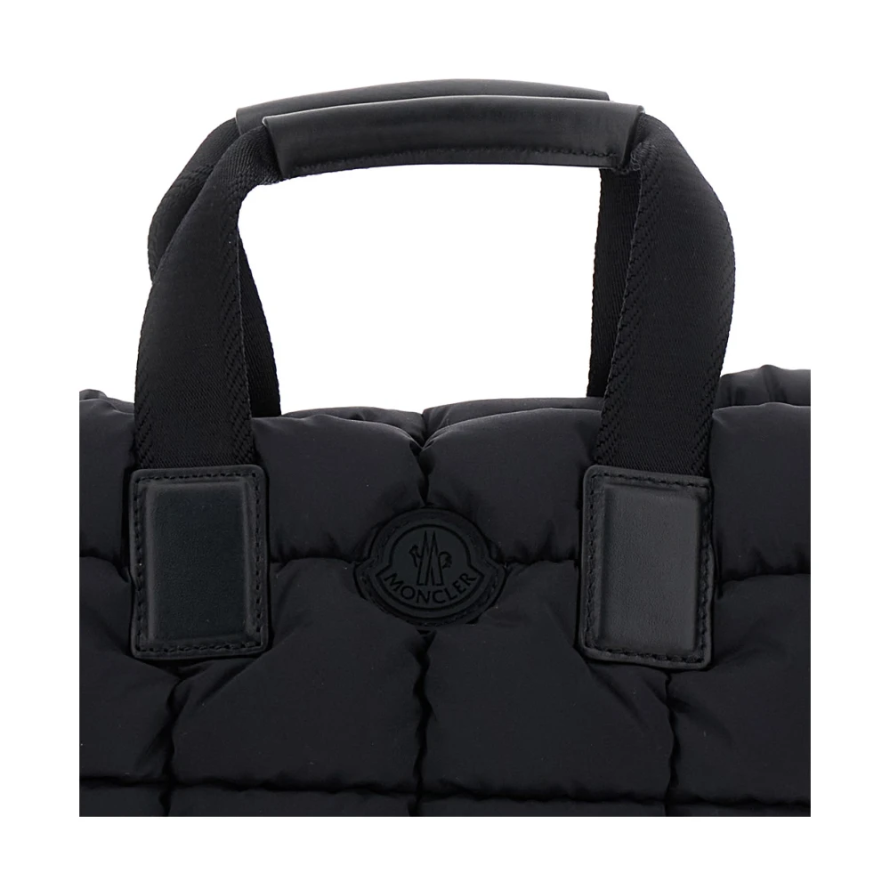 Moncler Zwarte Mini Handtas met Logopatch Black Dames