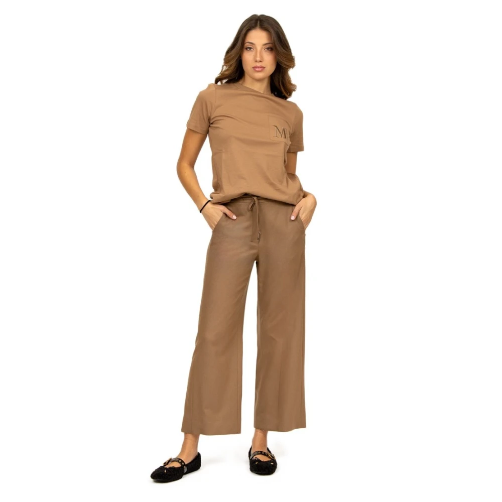 Max Mara Kameel Flanellen Joggingbroek Brown Dames