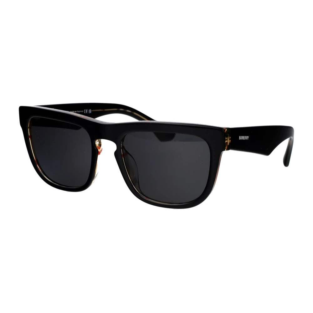 Burberry , Top Black On Vintage Check Sunglasses Dark Grey lenses, BE4431U 412187, Mojo Glasses - Image 4