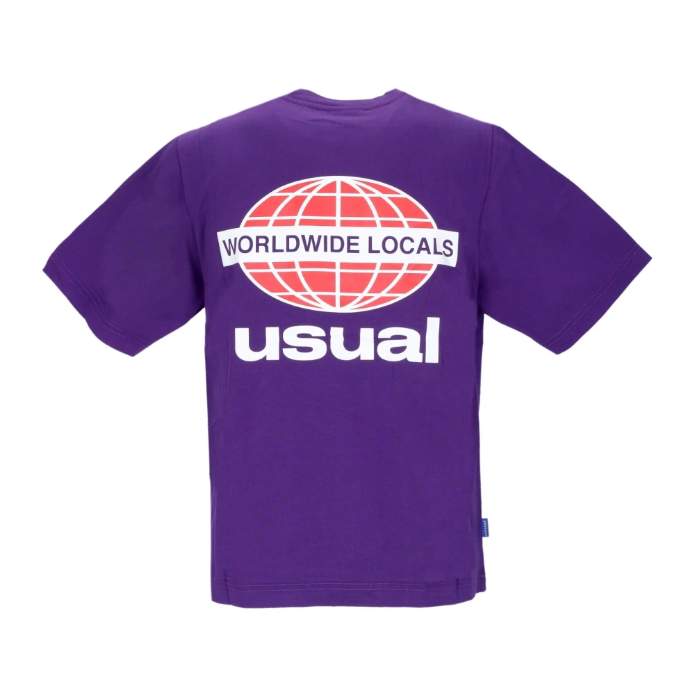 Usual Lokale Tee Paarse Heren T-Shirt Purple Heren