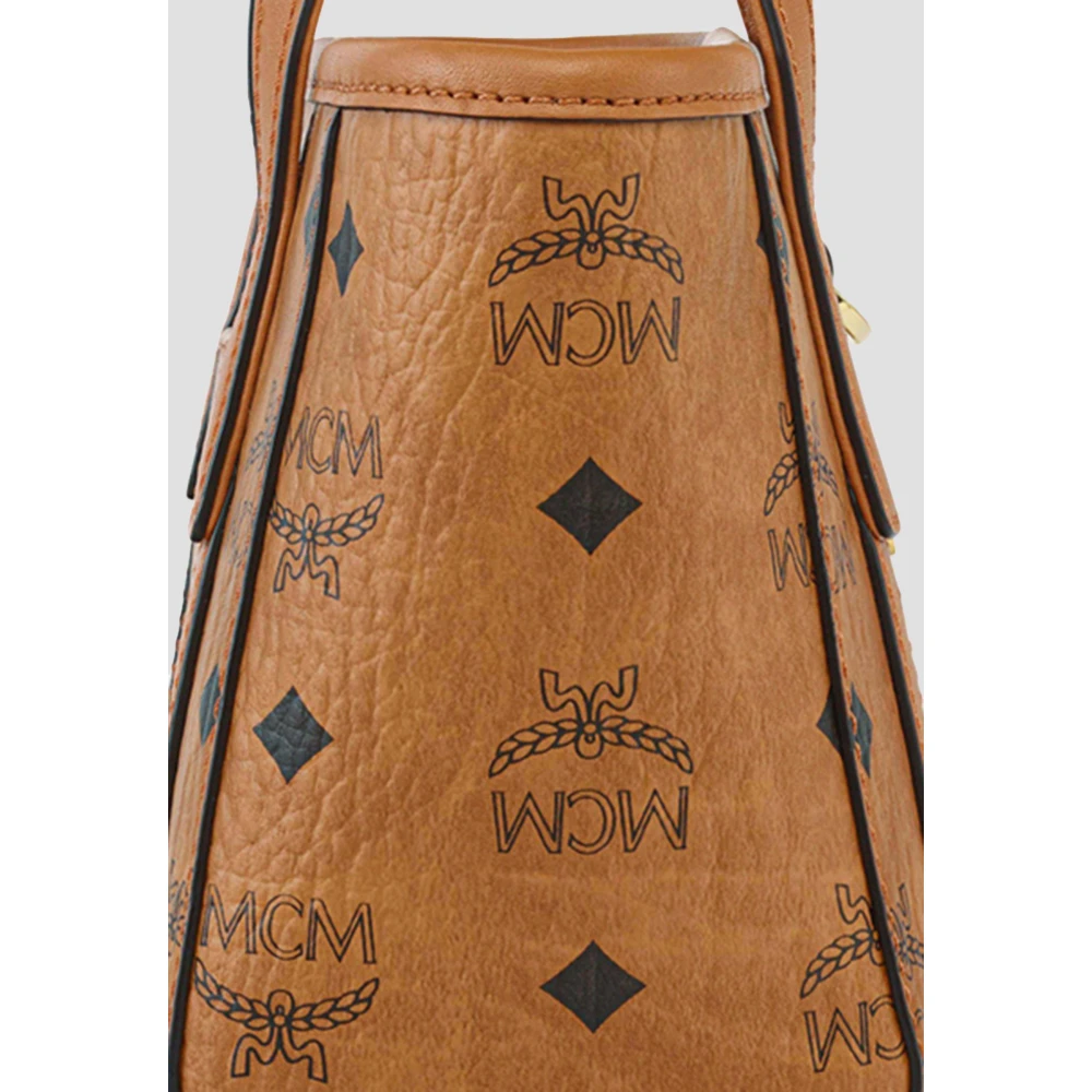 MCM Toni Shopper met bovenrits in Visetos Brown Dames