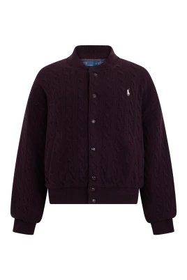 Cable-Knit Wool-Cashmere Bomber Jacket