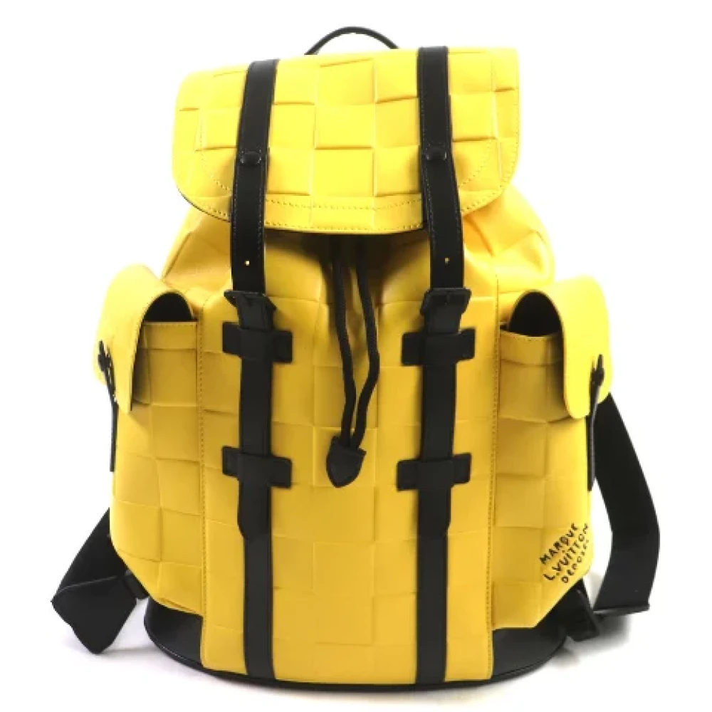 Louis Vuitton Vintage Pre-owned Canvas backpacks Yellow Heren