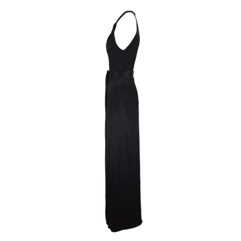 Nenette Slim Fit Maxi Jurk Black Dames