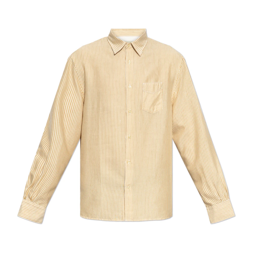 Officine Générale Overhemd met streepjespatroon Beige Heren