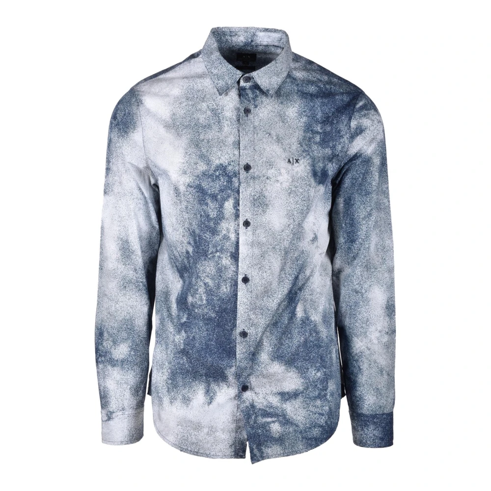Armani Exchange Katoenen Overhemd Blue Heren