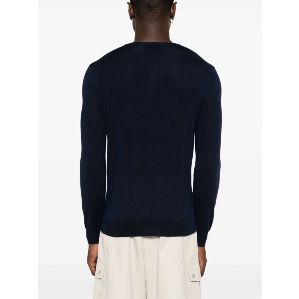 Polo Ralph Lauren Blauwe V-hals Wollen Trui Blue Heren