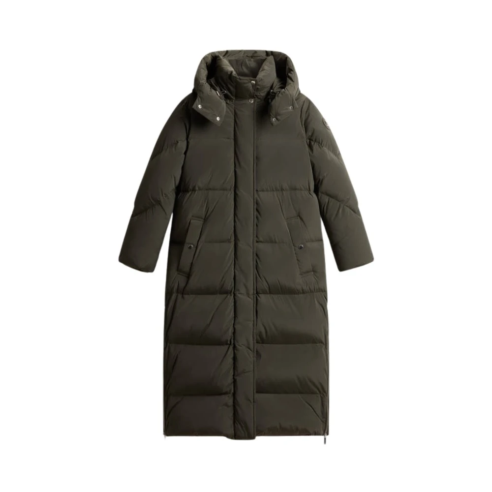 Woolrich Lange Parka in Donkergroen Gray Dames