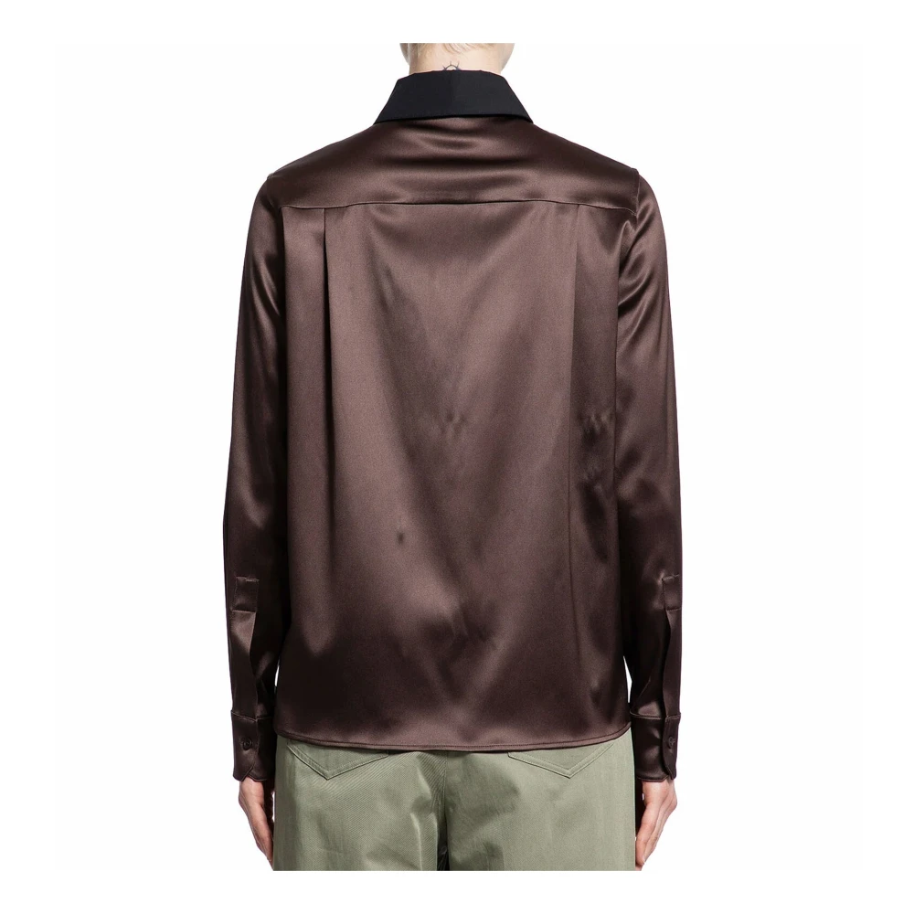 Loewe Zijden overhemd met lange mouwen Brown Dames
