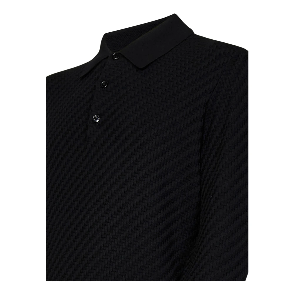 Brioni Zwart Gebreide Trui 3D Weefsel Black Heren