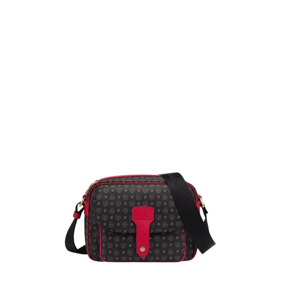 Pollini Vrouw Zwart Tassen Dames, One Size, Heritage Schoudertas Met Logoband