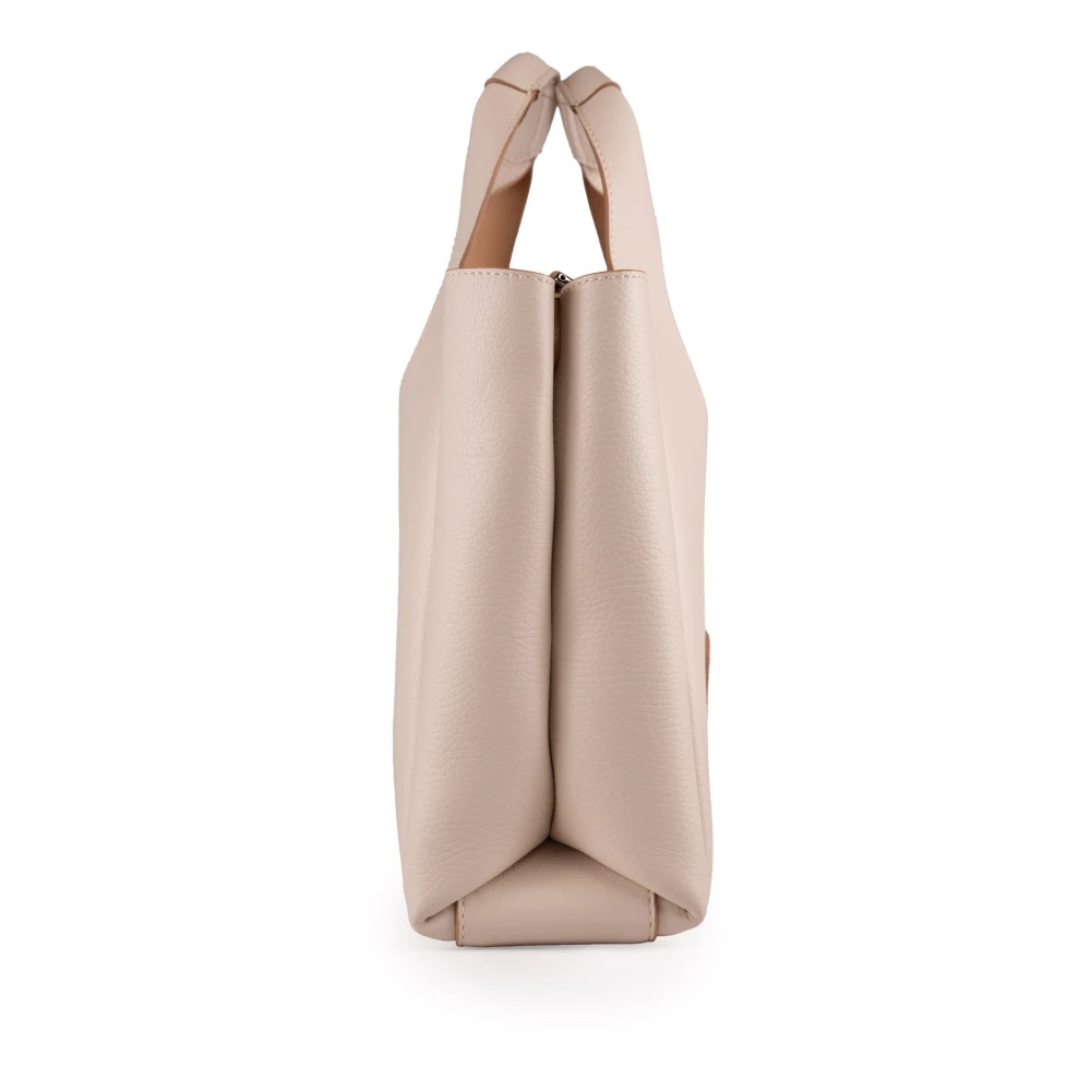 Hogan Witte Leren Shopper Tas met Interne Zakken White Dames