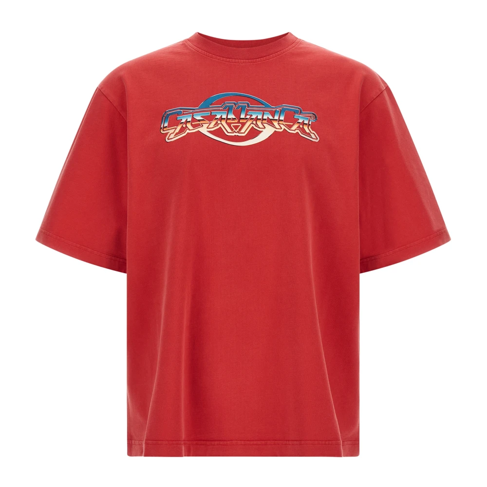 Casablanca Men's Red Chrome Crew Neck T-Shirt