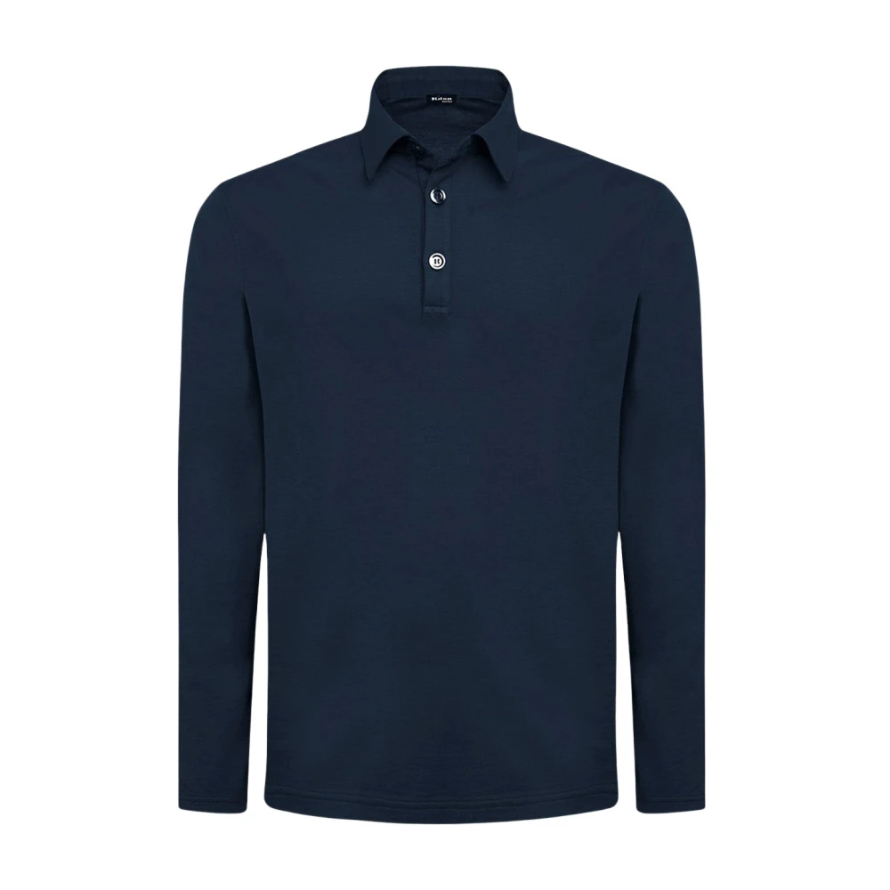 Kiton Navy Blue Cotton Polo Shirt Blue Heren