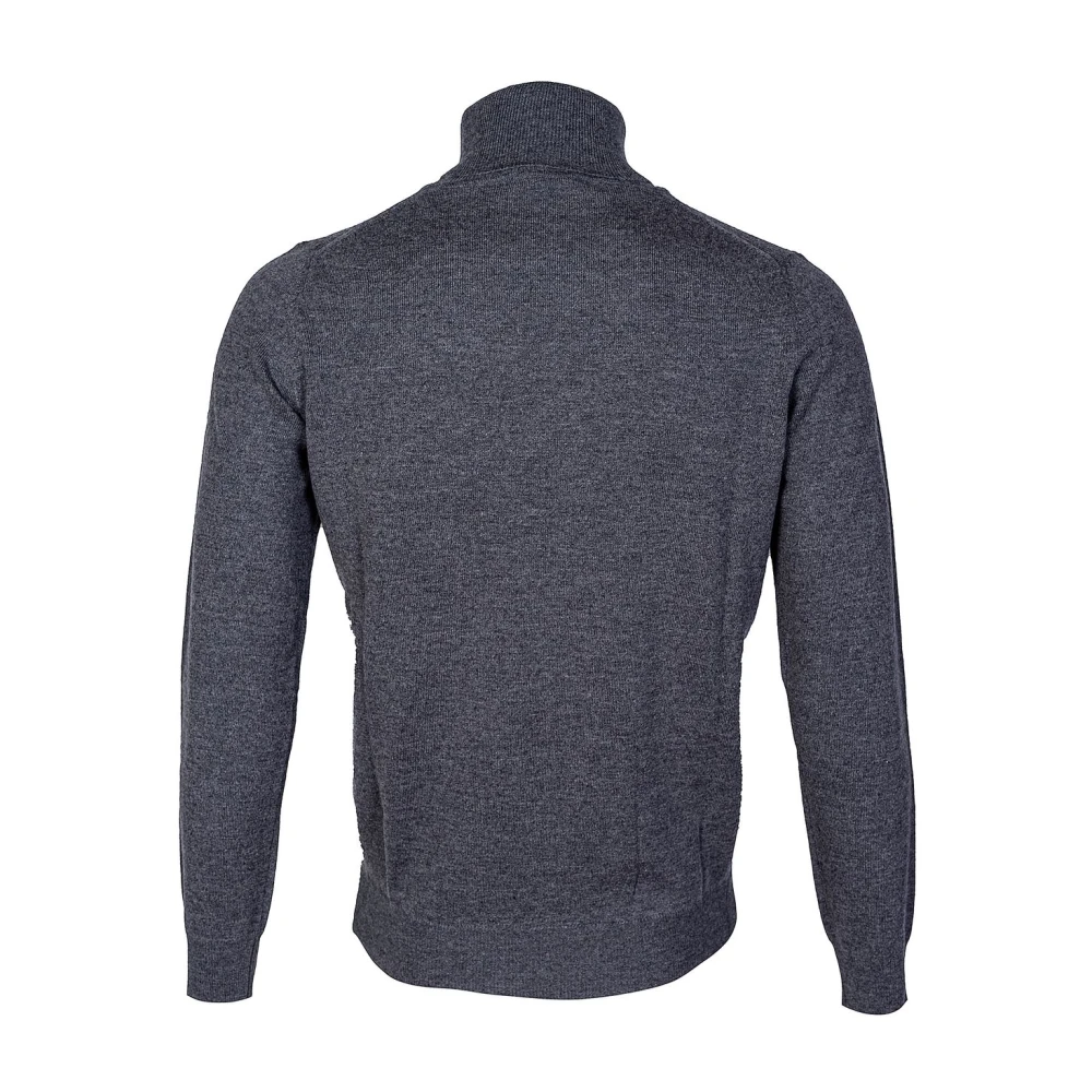Kangra Heren Turtleneck Trui. Lichtgewicht Wol Zijde Kasjmier. Gemaakt in Italië Gray Heren