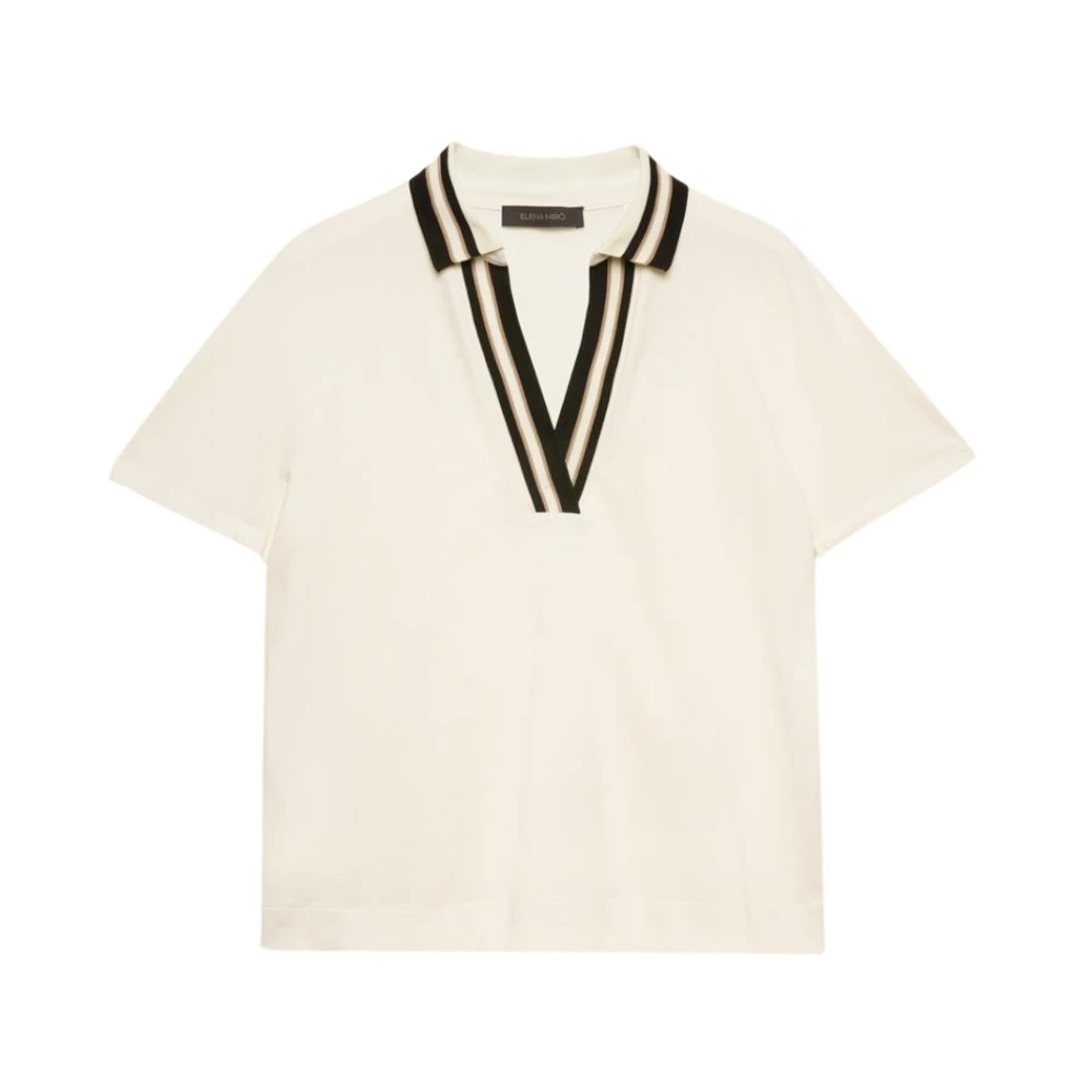 Elena Mirò Stijlvolle Polo White Dames