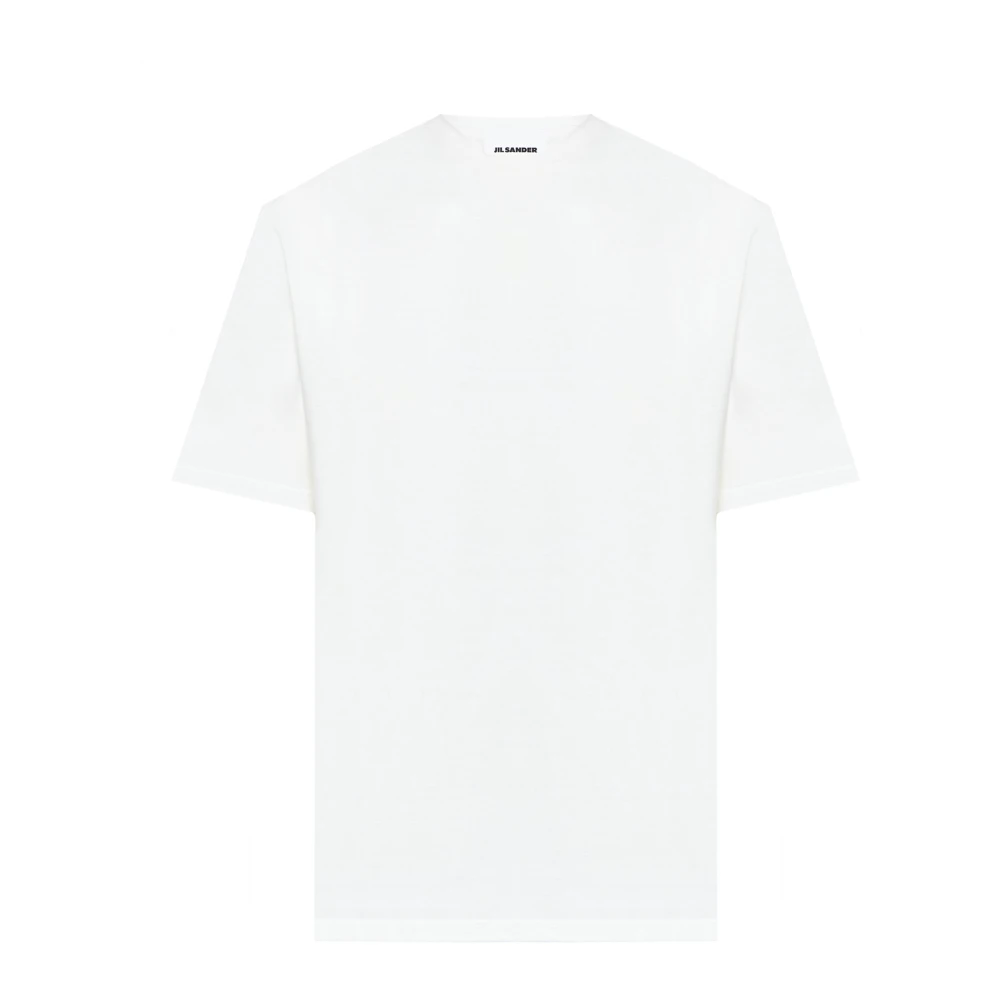 Jil Sander Witte Katoenen Ronde hals T-shirt Mannen White Heren
