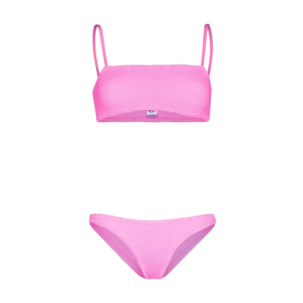 Hunza G Bubblegum Pink Bandeau Beachwear Pink Dames