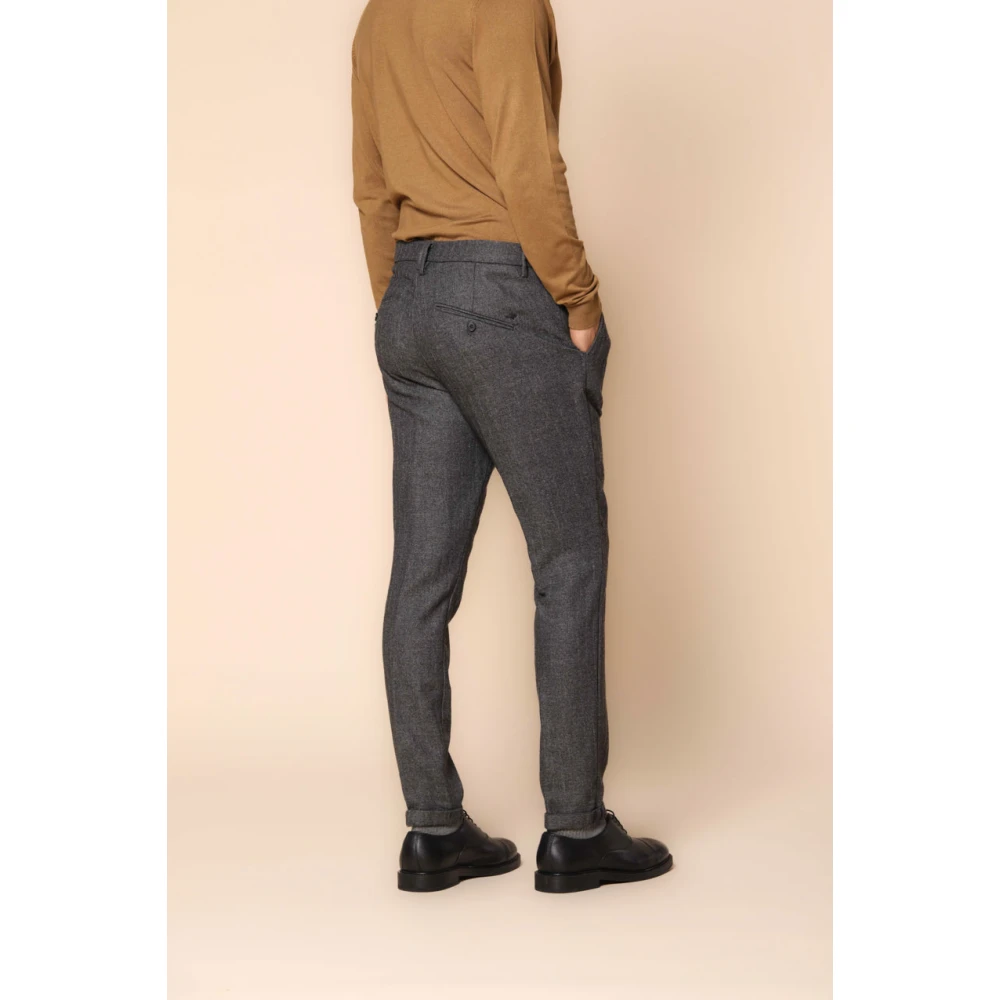 Mason's Gestreepte Carrot Fit Flanellen Chino Broek Gray Heren