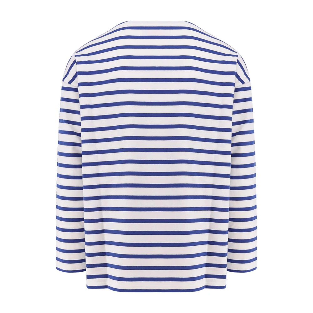 Valentino Gestreept katoenen T-shirt met Paris Rome print Blue Heren