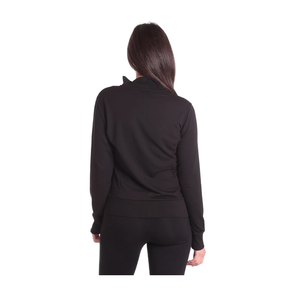 Emporio Armani EA7 Full-Zip Sweater Zwart Stud Logo Black Dames