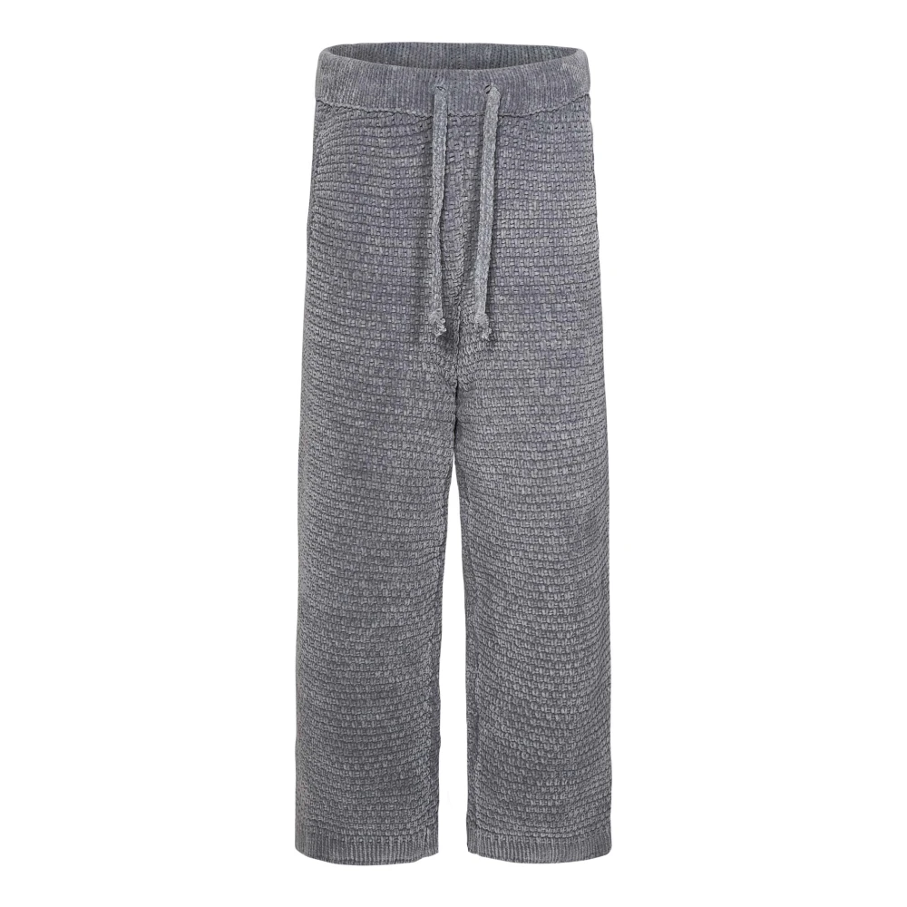 Bonsai Grijze Elastische Taille Wijde Pijp Broek Gray Heren