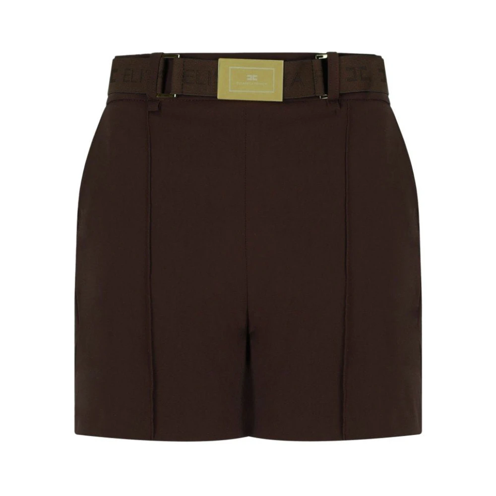 Elisabetta Franchi Brown Belted Shorts - Female - Short Shorts - M - Shorts
