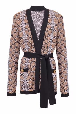 snake-pattern-knit-cardigan