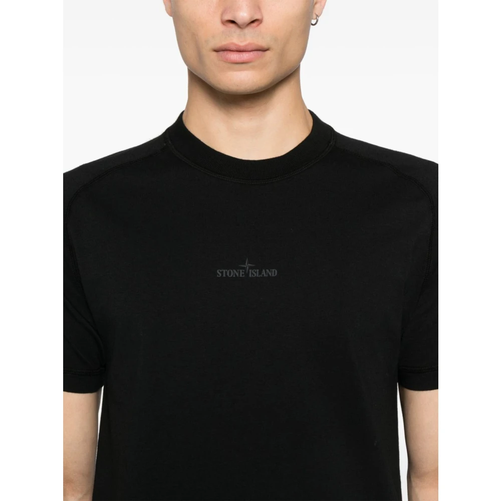Stone Island Zwarte T-shirts en Polos Black Heren