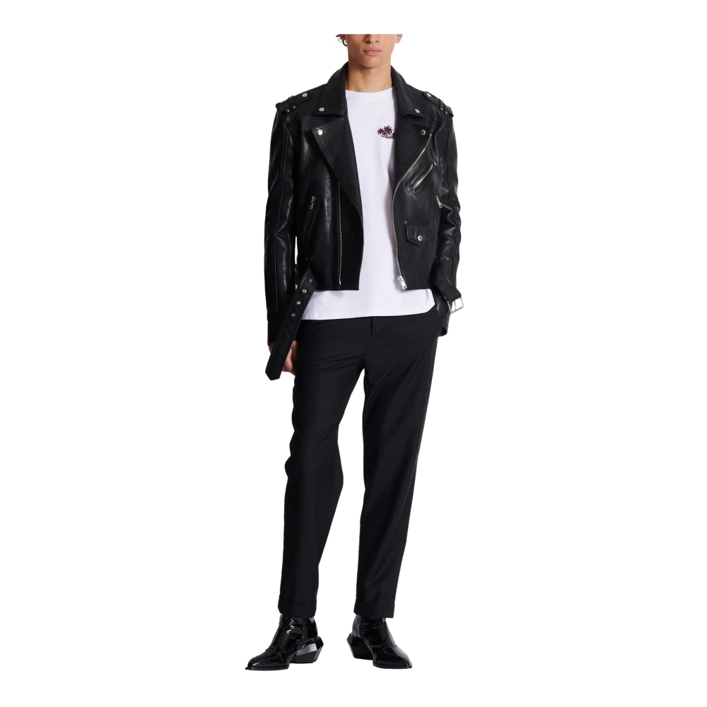 Balmain Club Signature bedrukt T-shirt White Heren