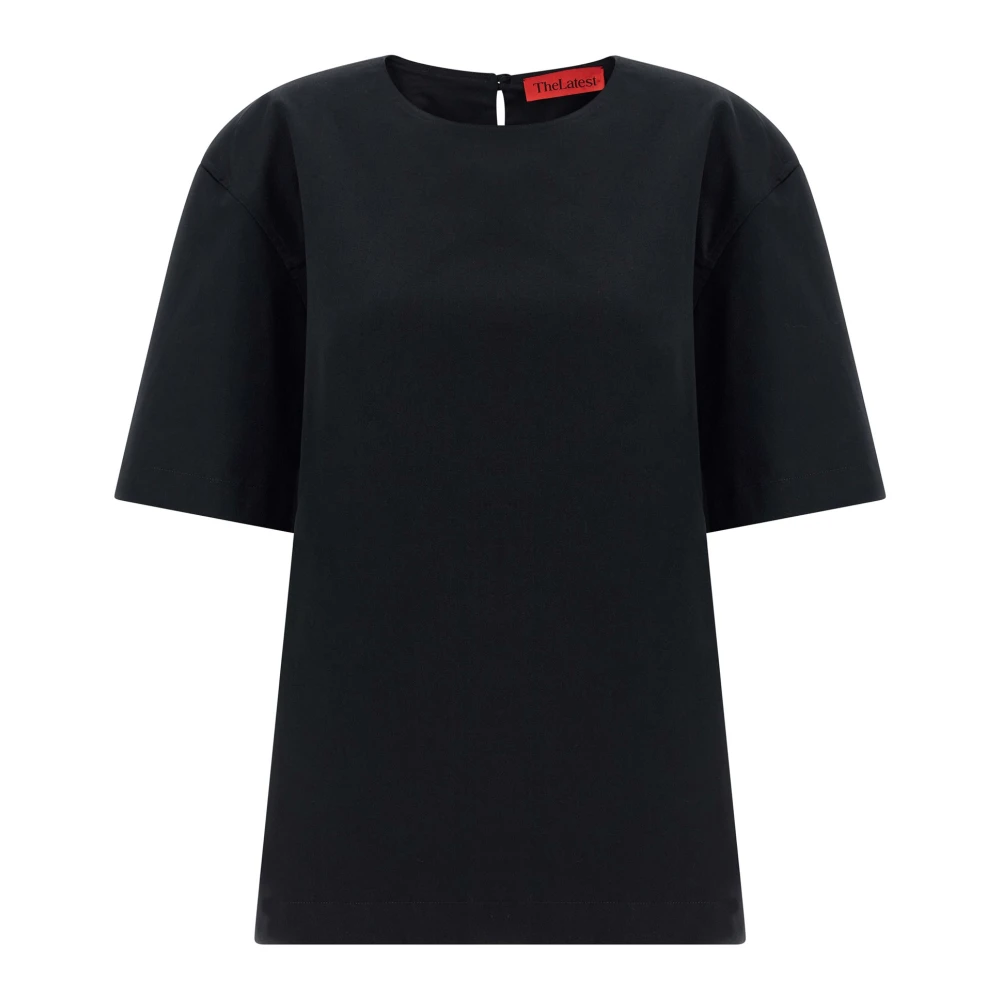 Thelatest Black Blouses, Female, Xs, Dean Crewneck T-Shirt