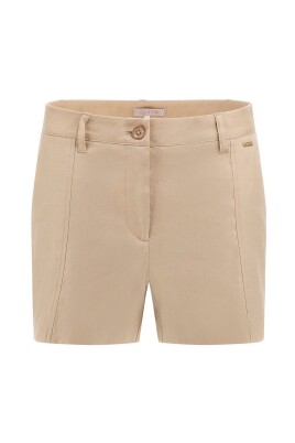 short-en-lin-beige-avec-logo-metallique