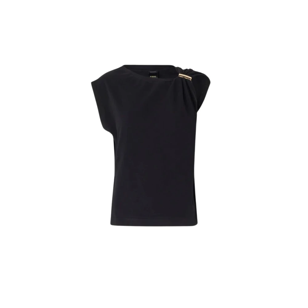 Pinko Vrouw Zwart Tops Dames, S, Katoen, Melody Top